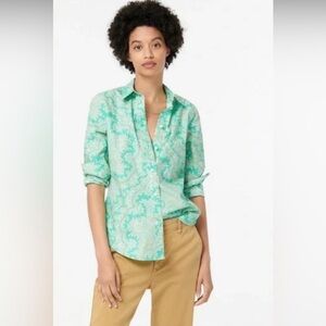 J Crew Collection Slim-fit crisp cotton poplin shirt in Ratti® pendant, size 4